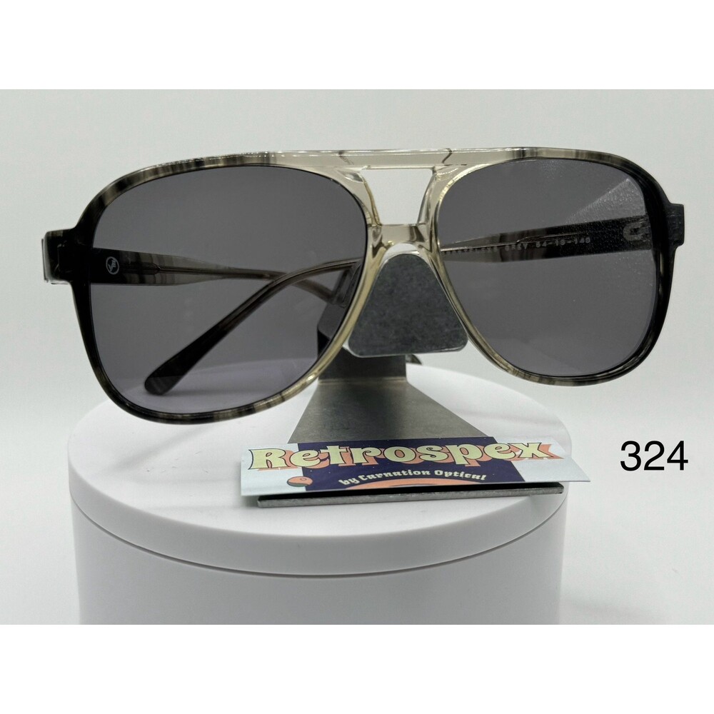 Vintage Oversize Sunglasses NOS Double Bar Grey Lens Sportflex 5 Retro Glasses